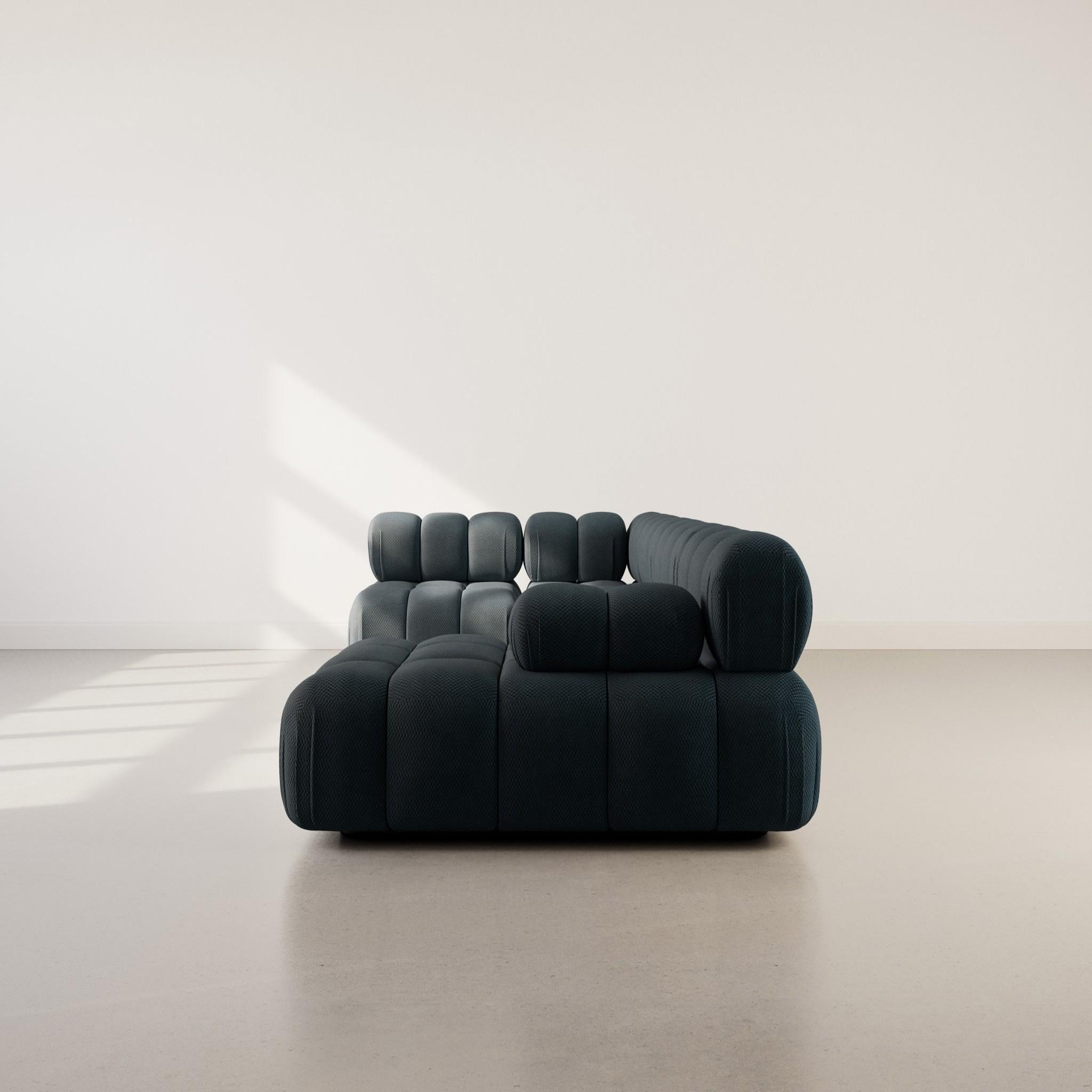 Voir la diapositive 6 : LISA DESIGN Ruby - canapé panoramique modulable d'angle gauche 7 places en velours texturé