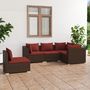 Voir la diapositive 1 : VIDAXL Salon de jardin 5 pcs avec coussins resine tressee marron
