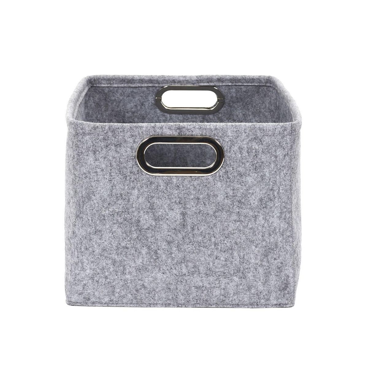 TOILINUX Lot de 2 Paniers de rangement rectangulaires en Polyester - Gris