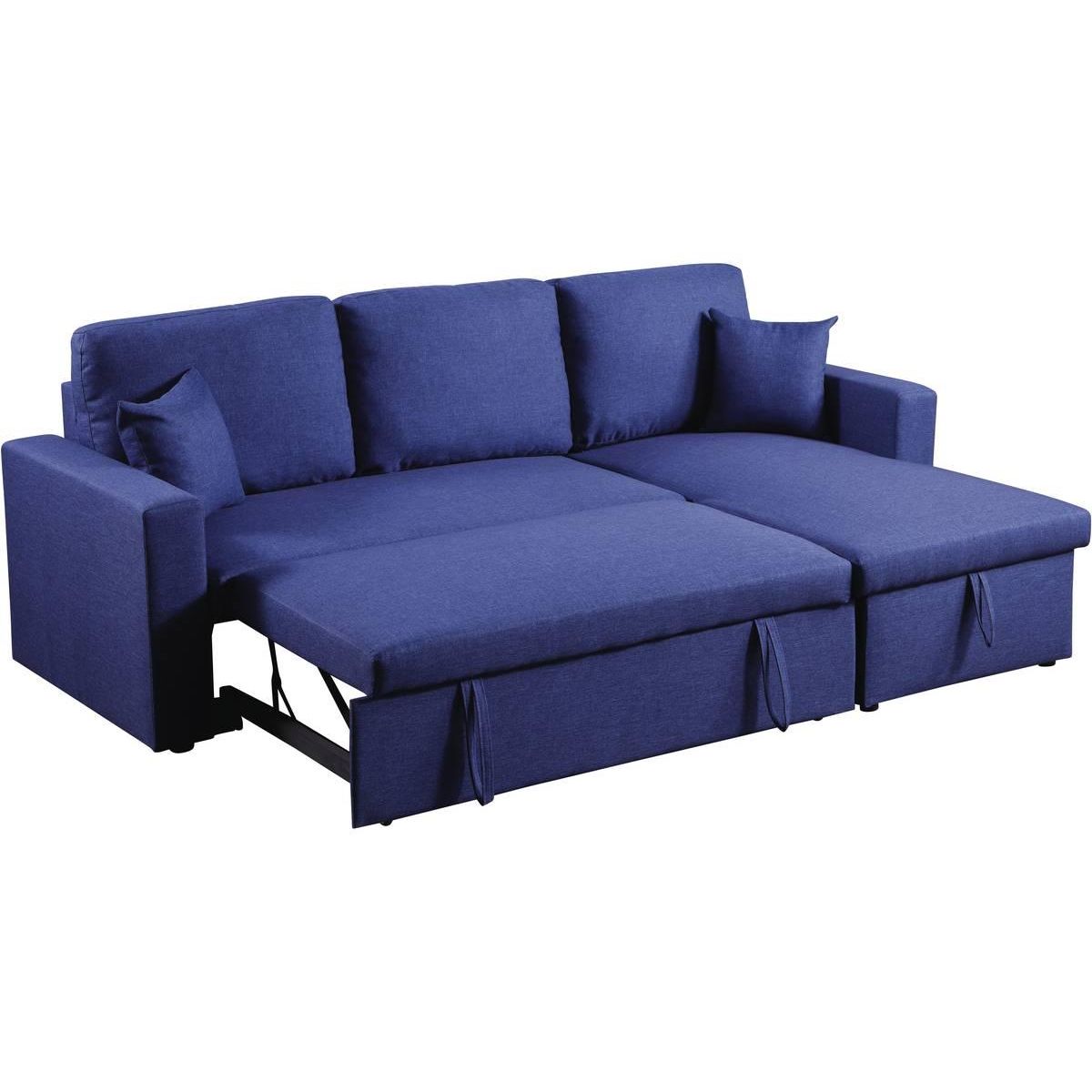 Habitat et Jardin Canapé d'angle convertible/ réversible avec coffre  Alain  - 3 places - Bleu