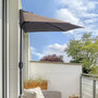 Voir la diapositive 2 : OUTSUNNY Demi parasol - parasol de balcon 5 entretoises métal polyester 2,69L x 1,38l x 2,36H m chocolat