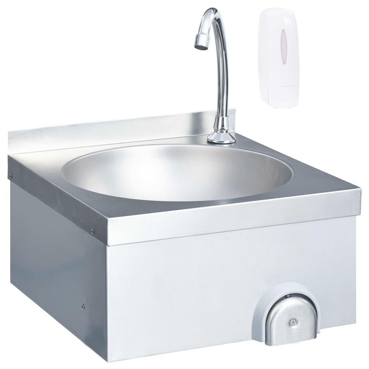VIDAXL Lavabo de lavage avec robinet et distributeur de savon Inox