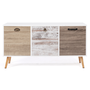 Voir la diapositive 3 : ID MARKET Buffet bas scandinave 113 cm BAHIA 3 portes