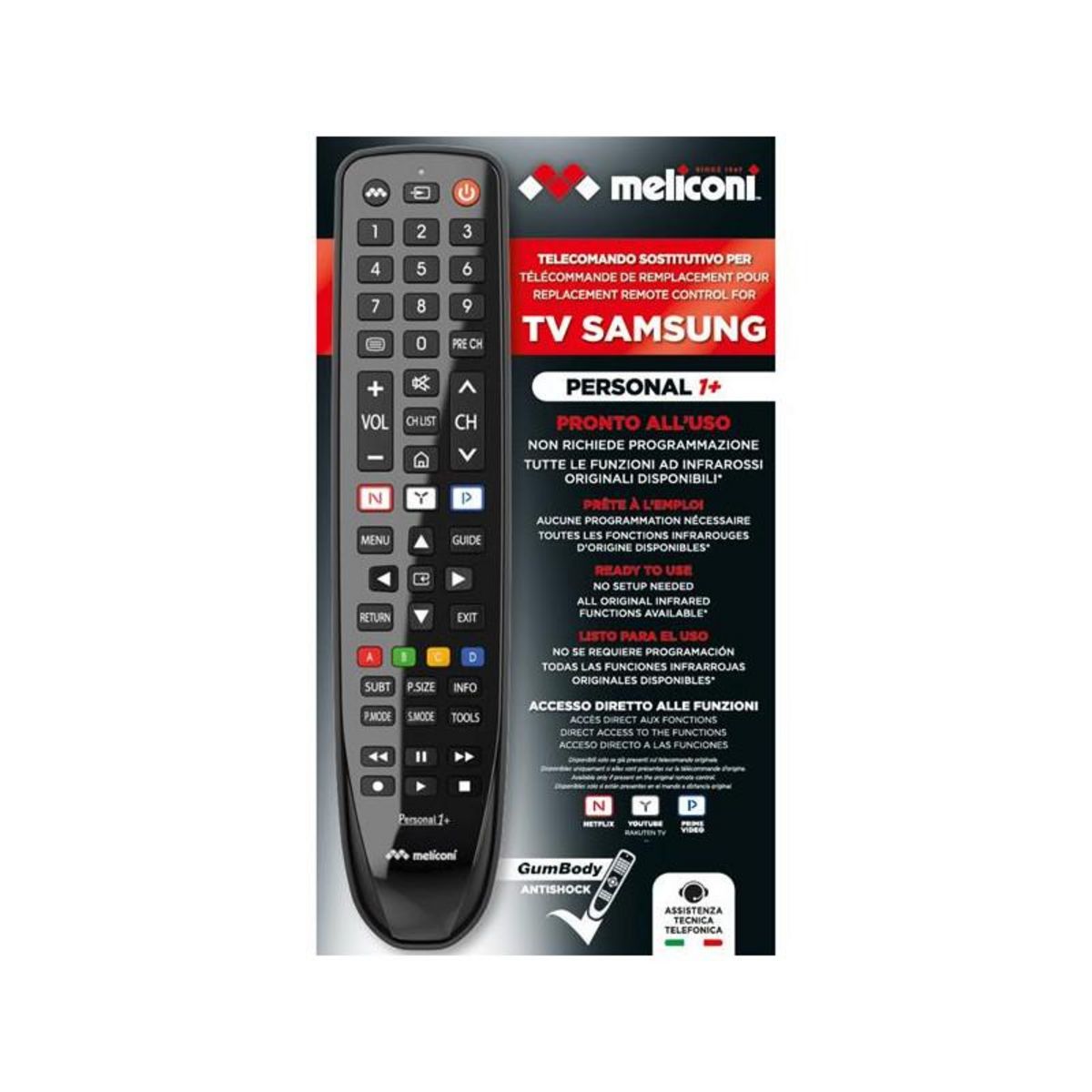Meliconi TELECOMMANDES GAMME GUMBODY PAR MARQUE SAMSUNG MELICONI - PERSONAL1+