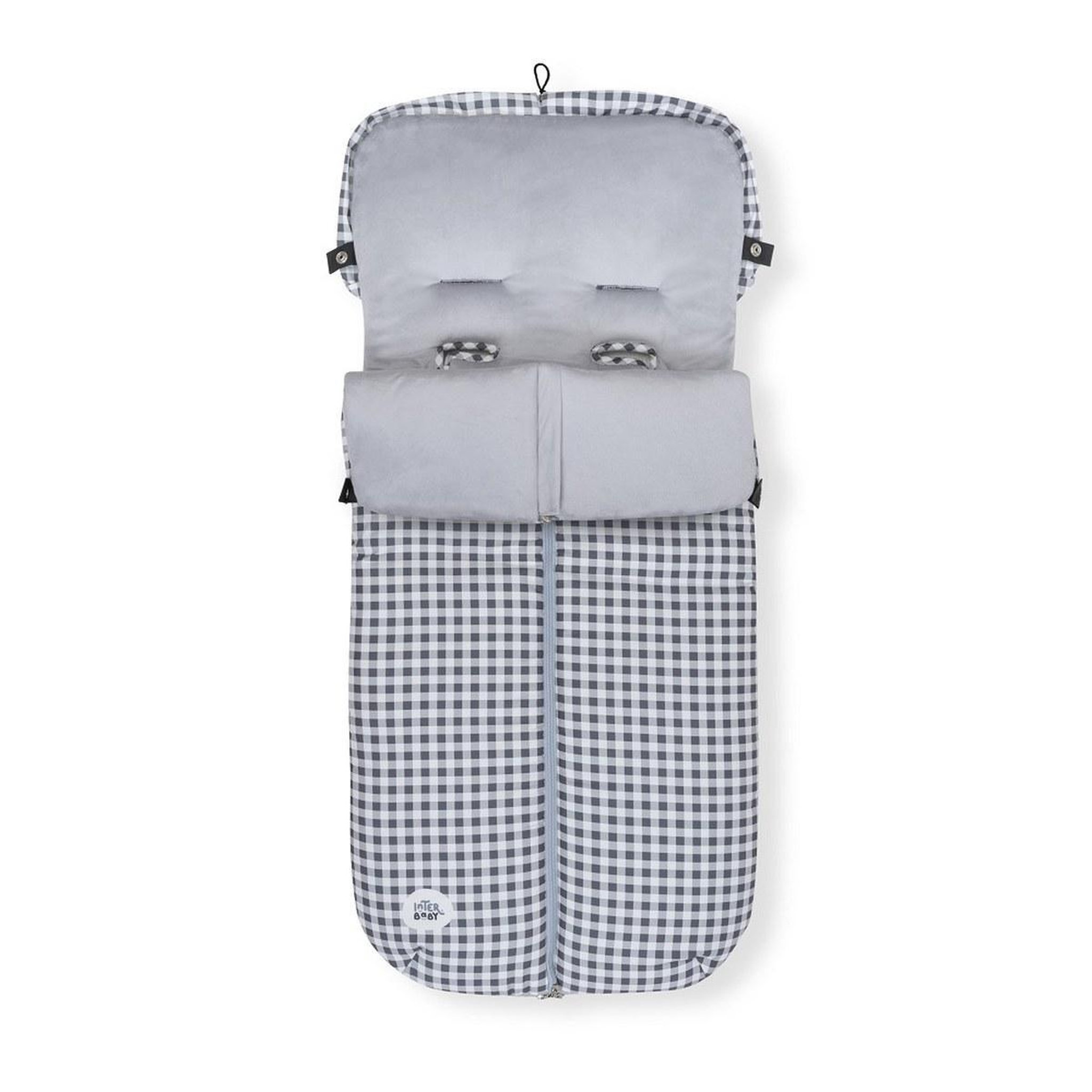 INTERBABY Chancelière universelle - polaire coralline - Vichy - gris