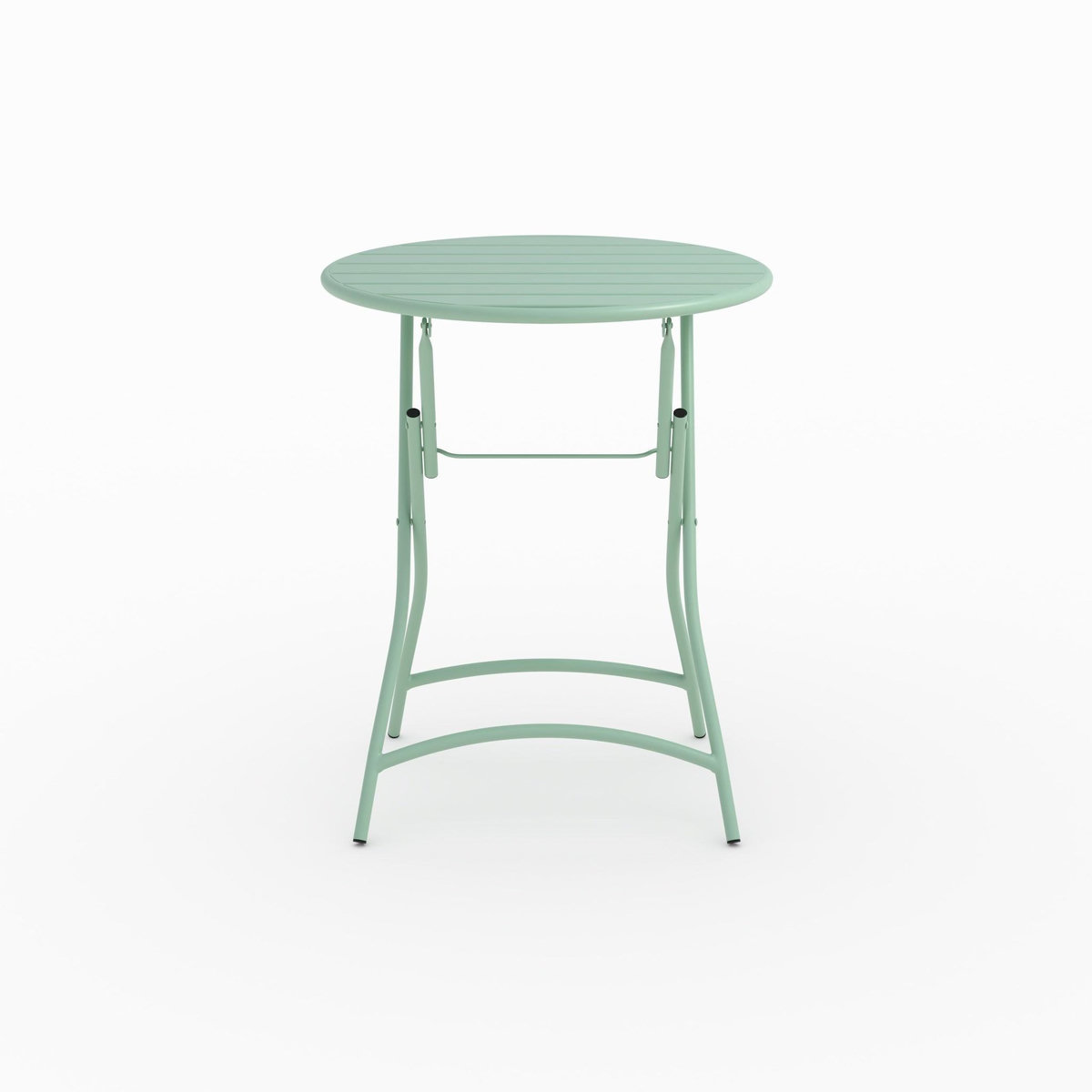 Rendez vous déco Table ronde et chaises de jardin pliantes 2 places en métal vert-Yumi