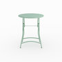Voir la diapositive 3 : Rendez vous déco Table ronde et chaises de jardin pliantes 2 places en métal vert-Yumi