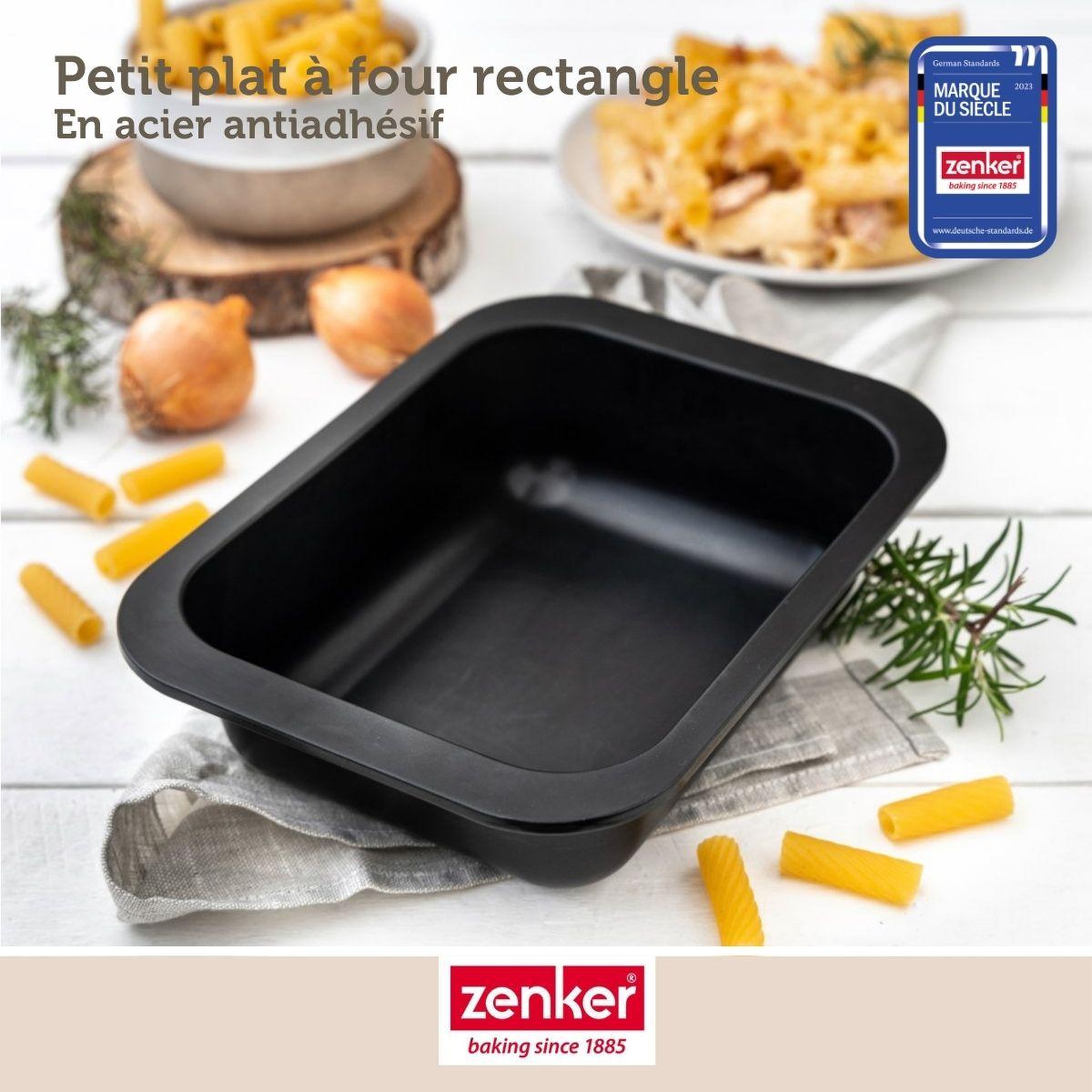 Voir la diapositive 2 : ZENKER Lot de 2 plats four 17,5/24 cm en acier avec 2 ustensiles Zenker Special cooking