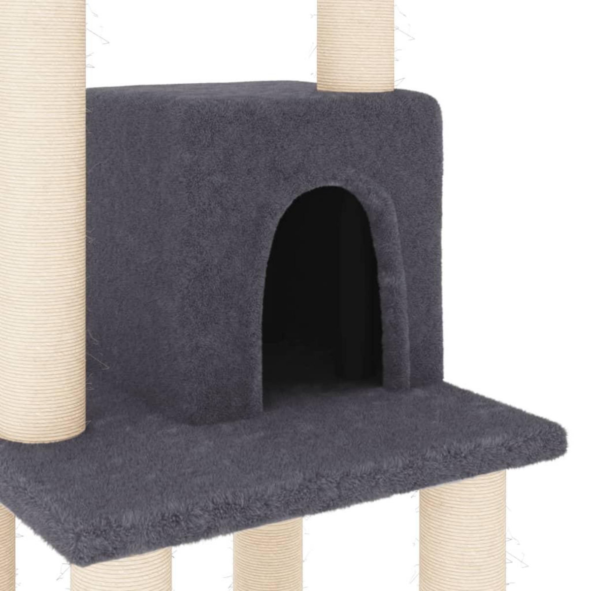 VIDAXL Arbre a chat avec griffoirs en sisal Gris fonce 105 cm