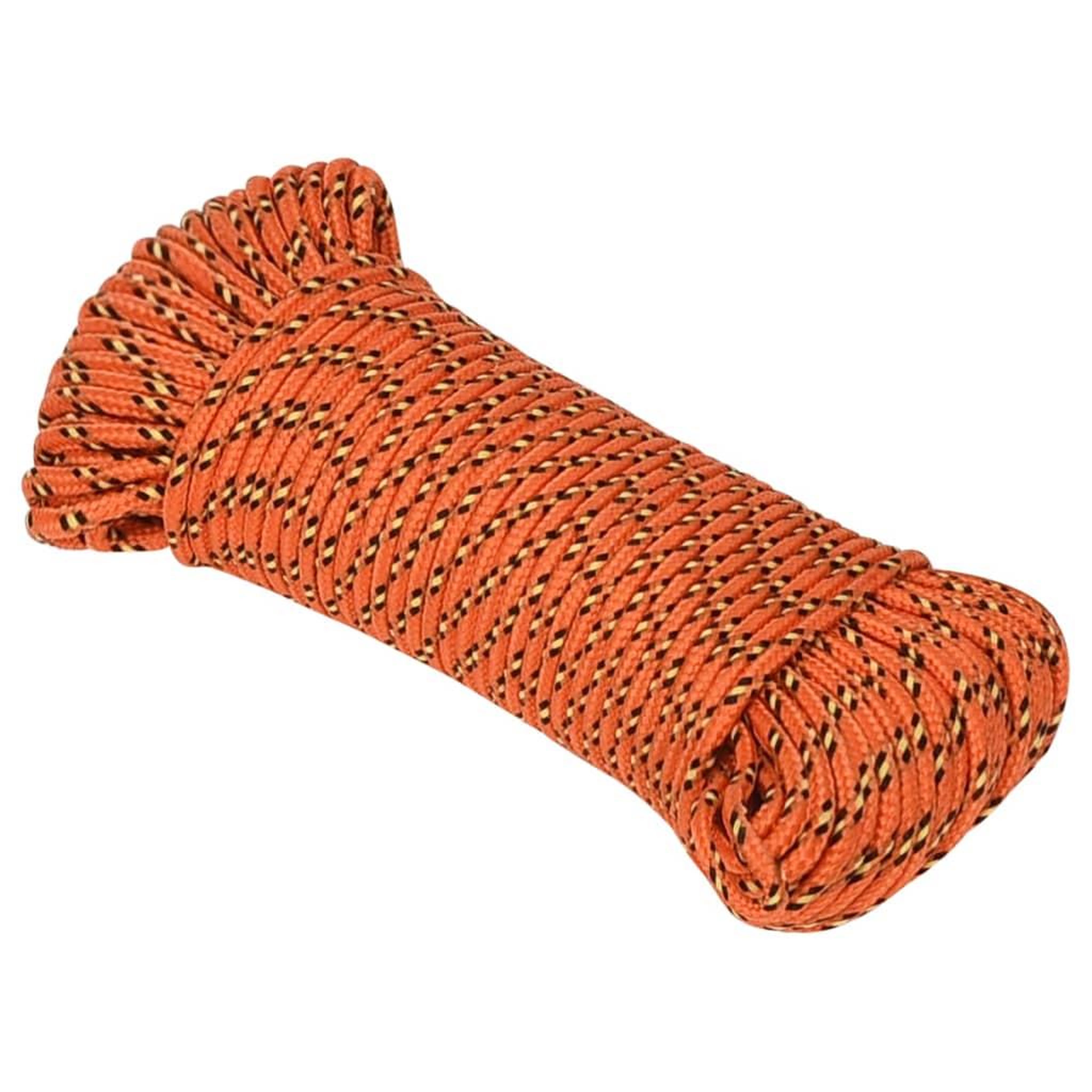 Voir la diapositive 2 : VIDAXL Corde de bateau Orange 4 mm 25 m Polypropylene