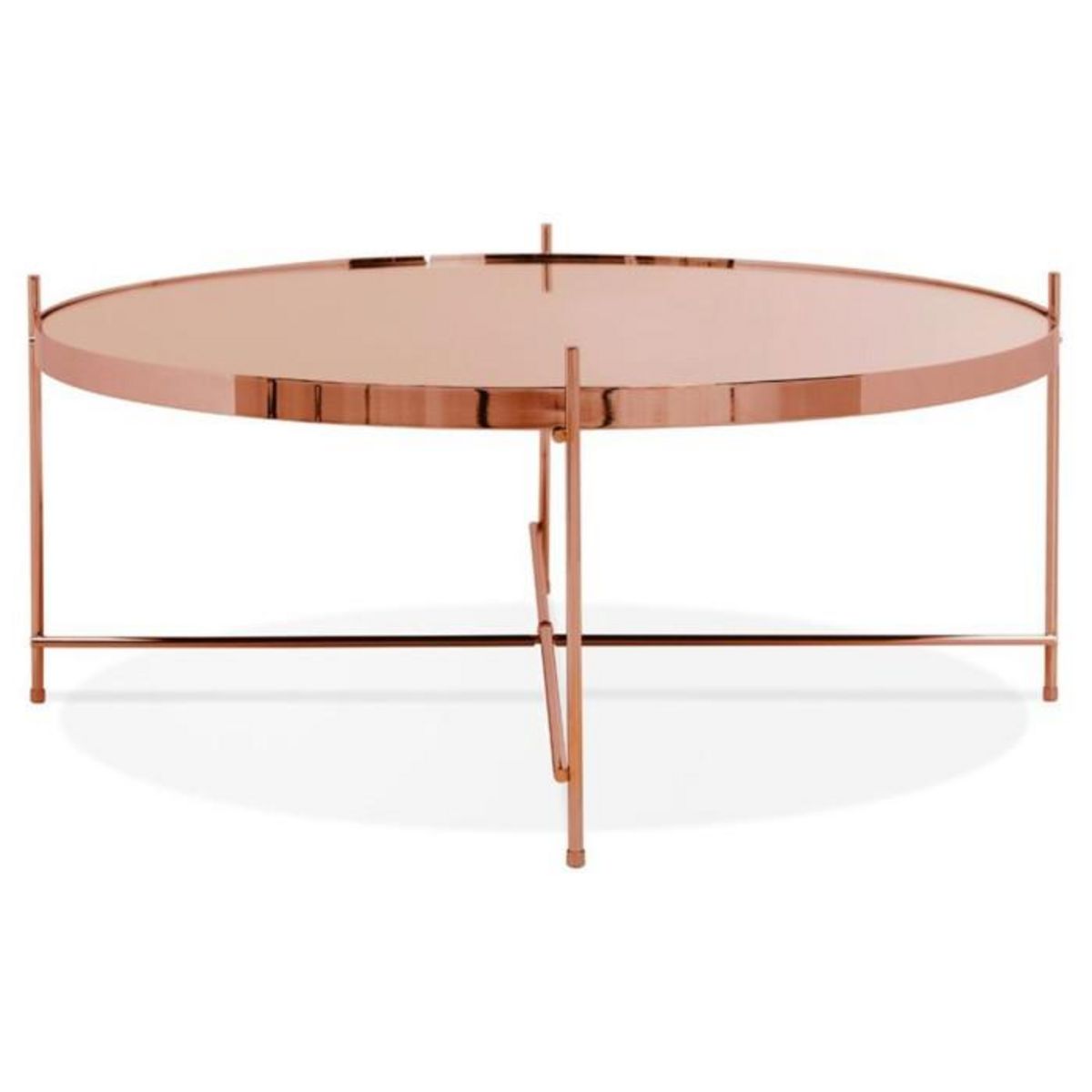 Paris Prix Table Basse Design en Verre  Rona  83cm Cuivre