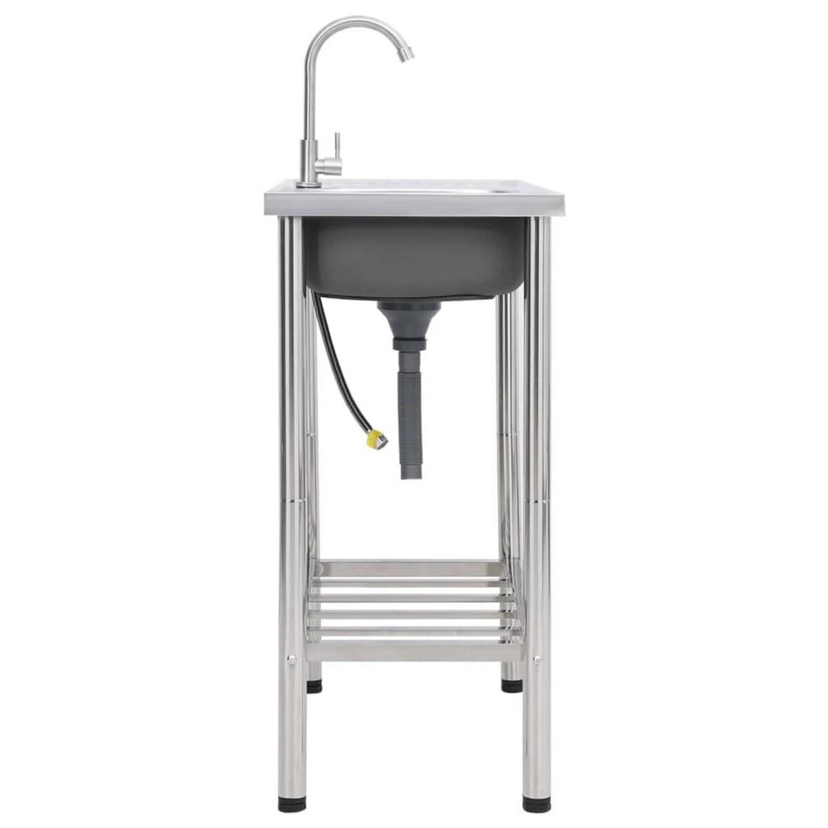 VIDAXL Evier de camping Seul lavabo avec robinet Acier inoxydable