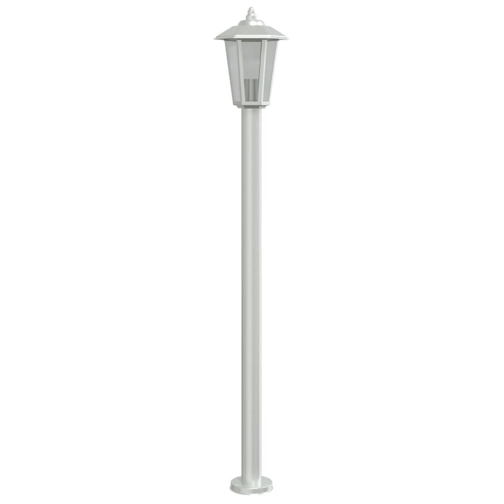 Voir la diapositive 4 : VIDAXL Lampadaires d'exterieur 3 pcs argente 120 cm acier inoxydable