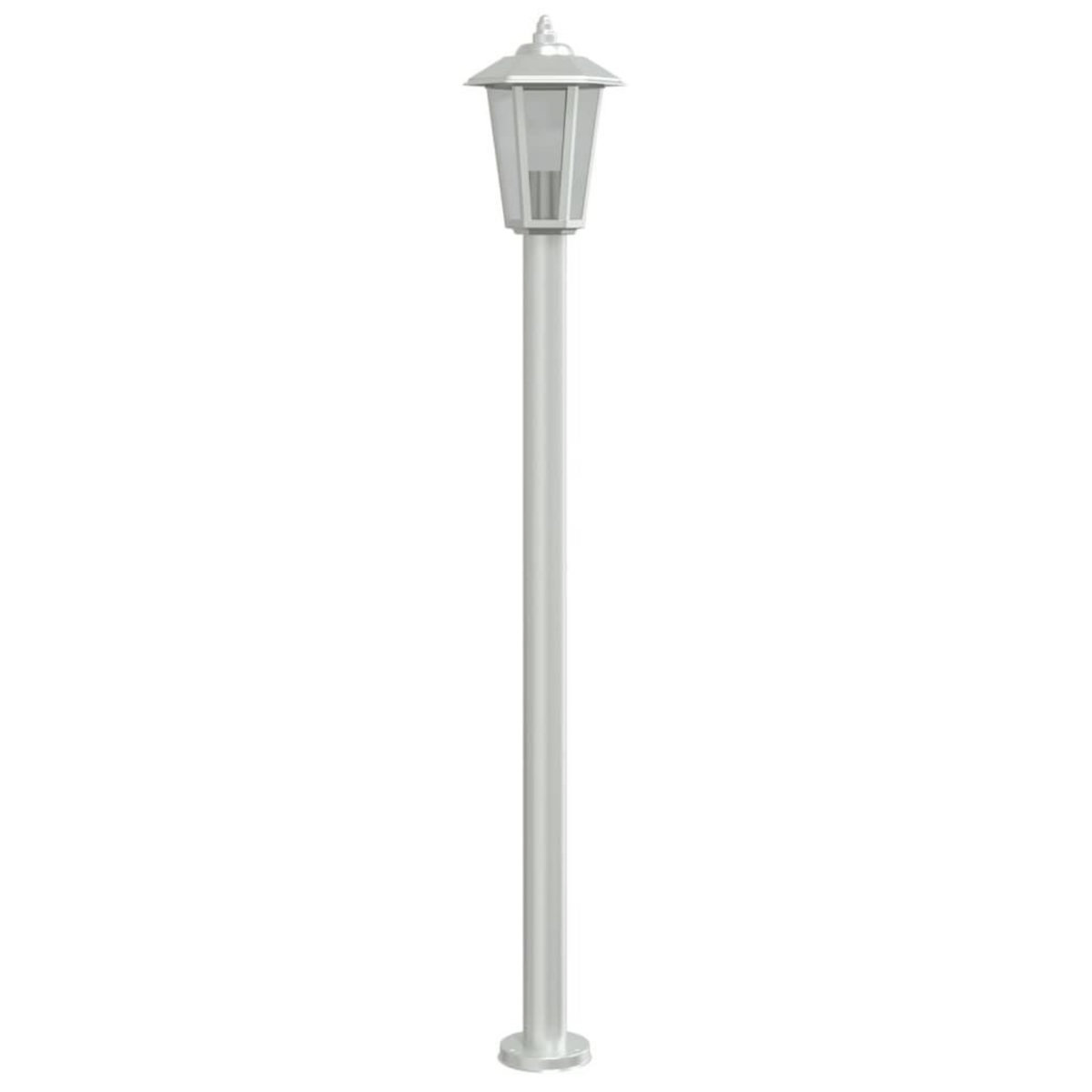 VIDAXL Lampadaires d'exterieur 3 pcs argente 120 cm acier inoxydable