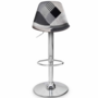 Voir la diapositive 3 : ID MARKET Lot de 2 tabourets de bar KARL design patchworks noirs, gris et blancs pied chromé