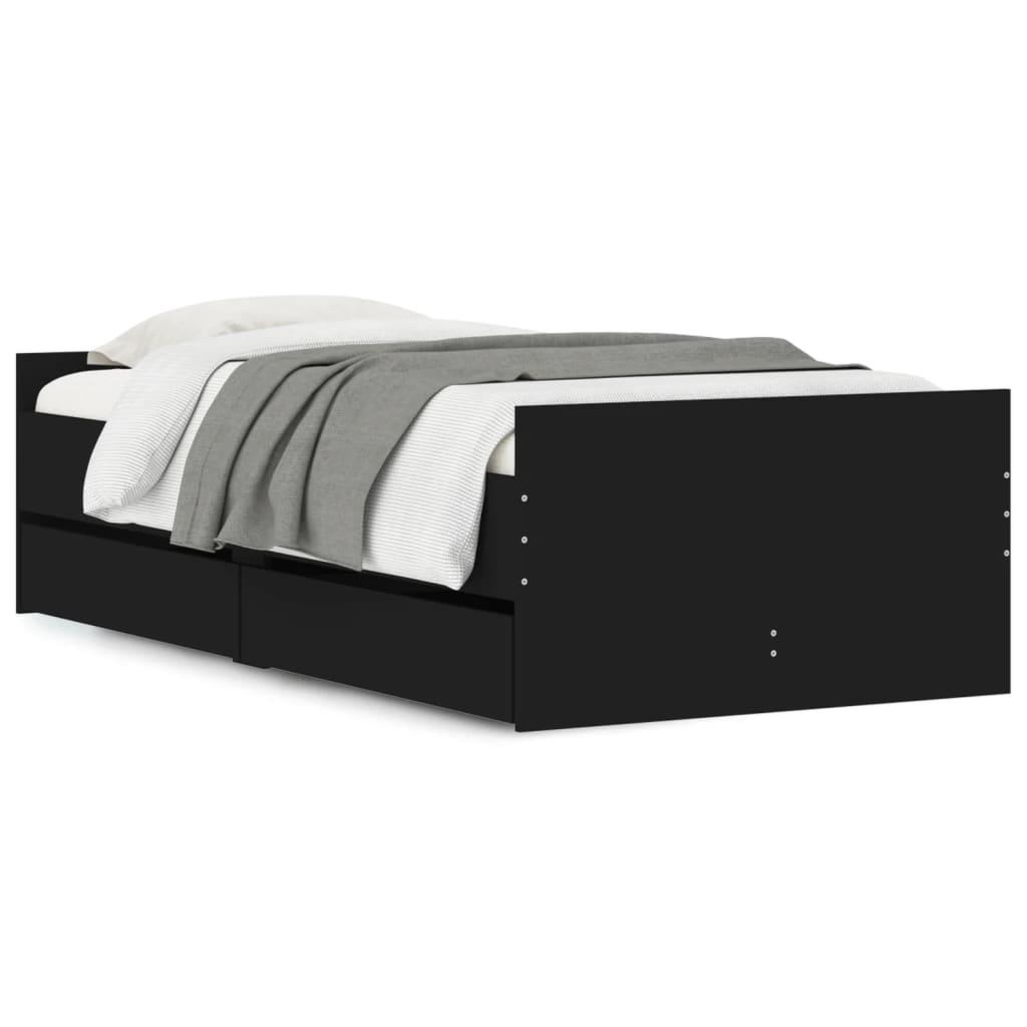 Voir la diapositive 2 : VIDAXL Cadre de lit sans matelas noir 75x190 cm