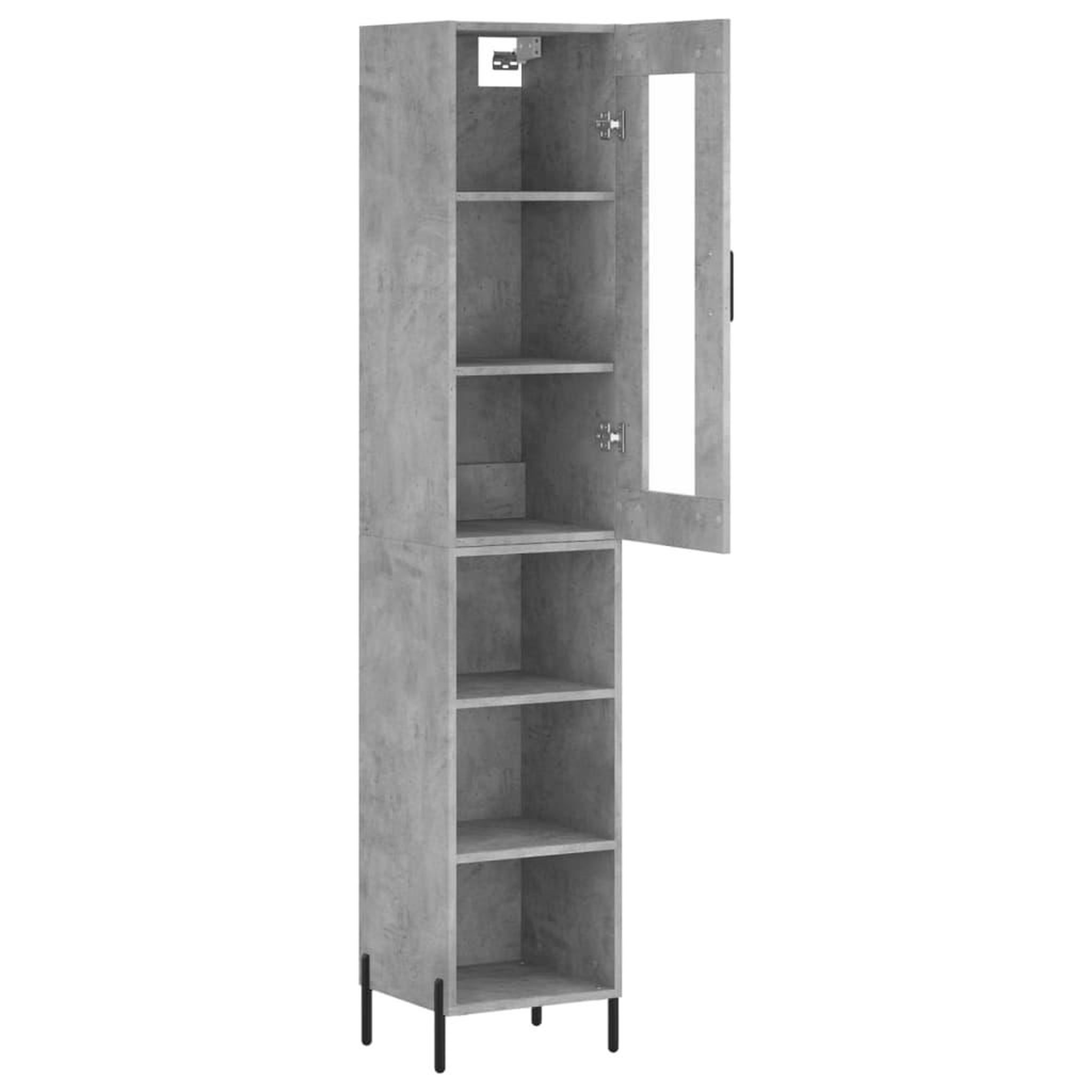 Voir la diapositive 4 : VIDAXL Buffet haut Gris beton 34,5x34x180 cm Bois d'ingenierie