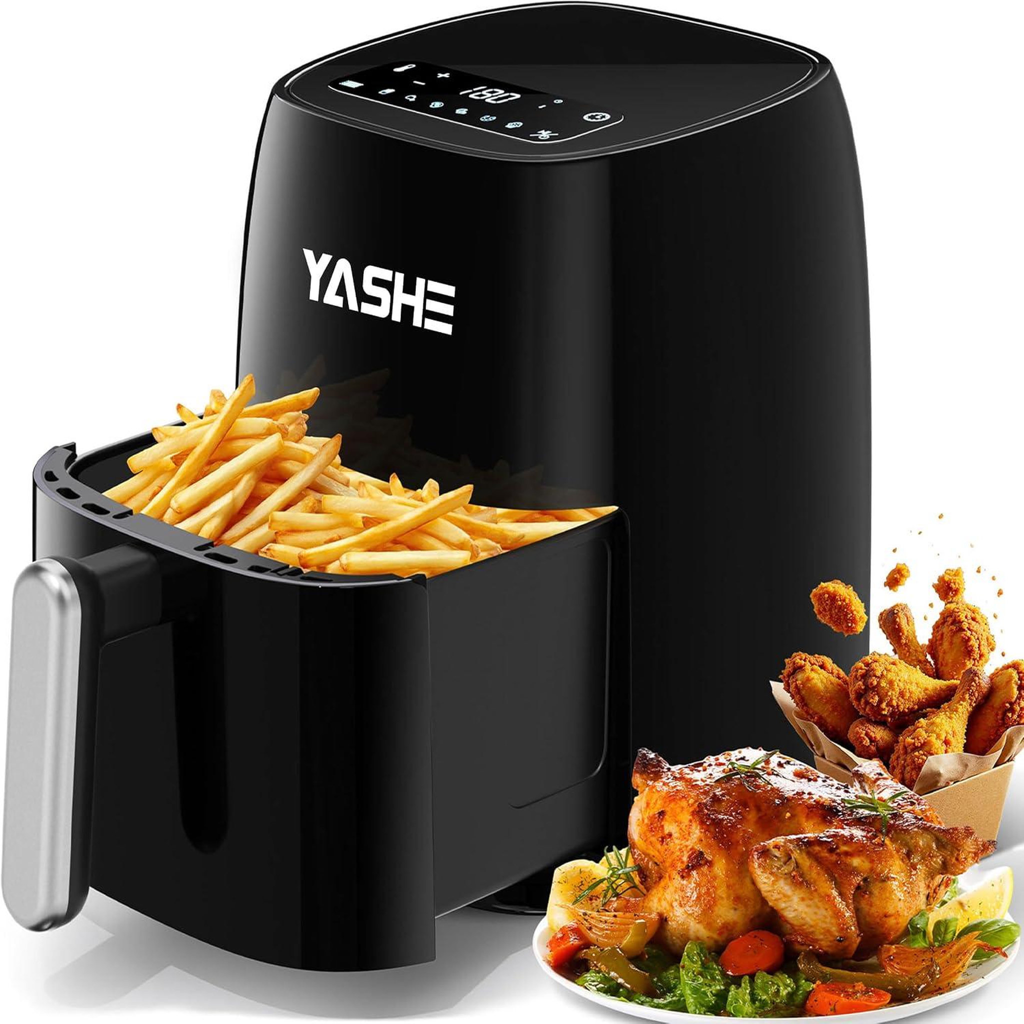 YASHE Friteuse à air, 4,2 L, 1500 W, 6 programmes