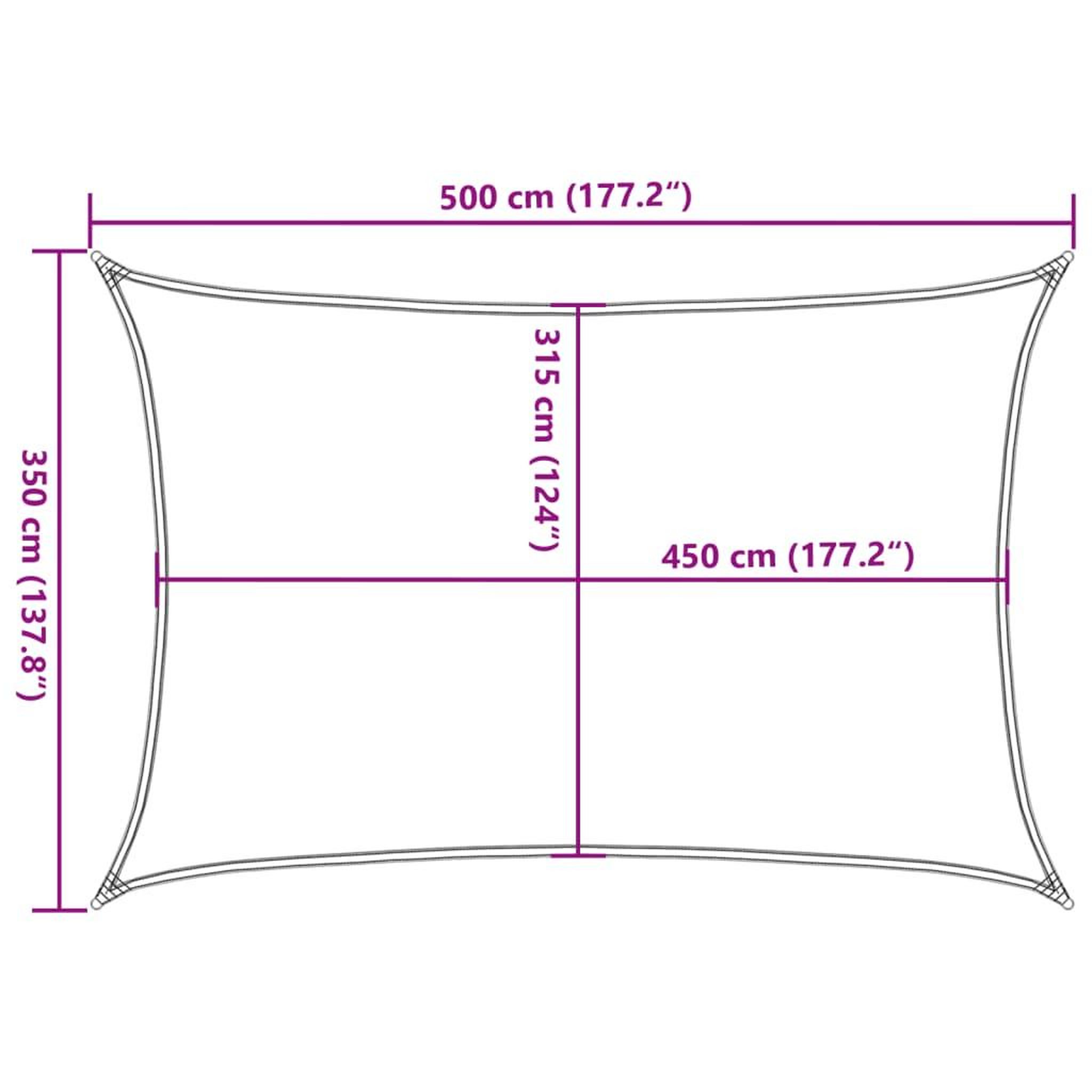 Voir la diapositive 6 : VIDAXL Voile d'ombrage 160 g/m^2 Rouge 3,5x5 m PEHD
