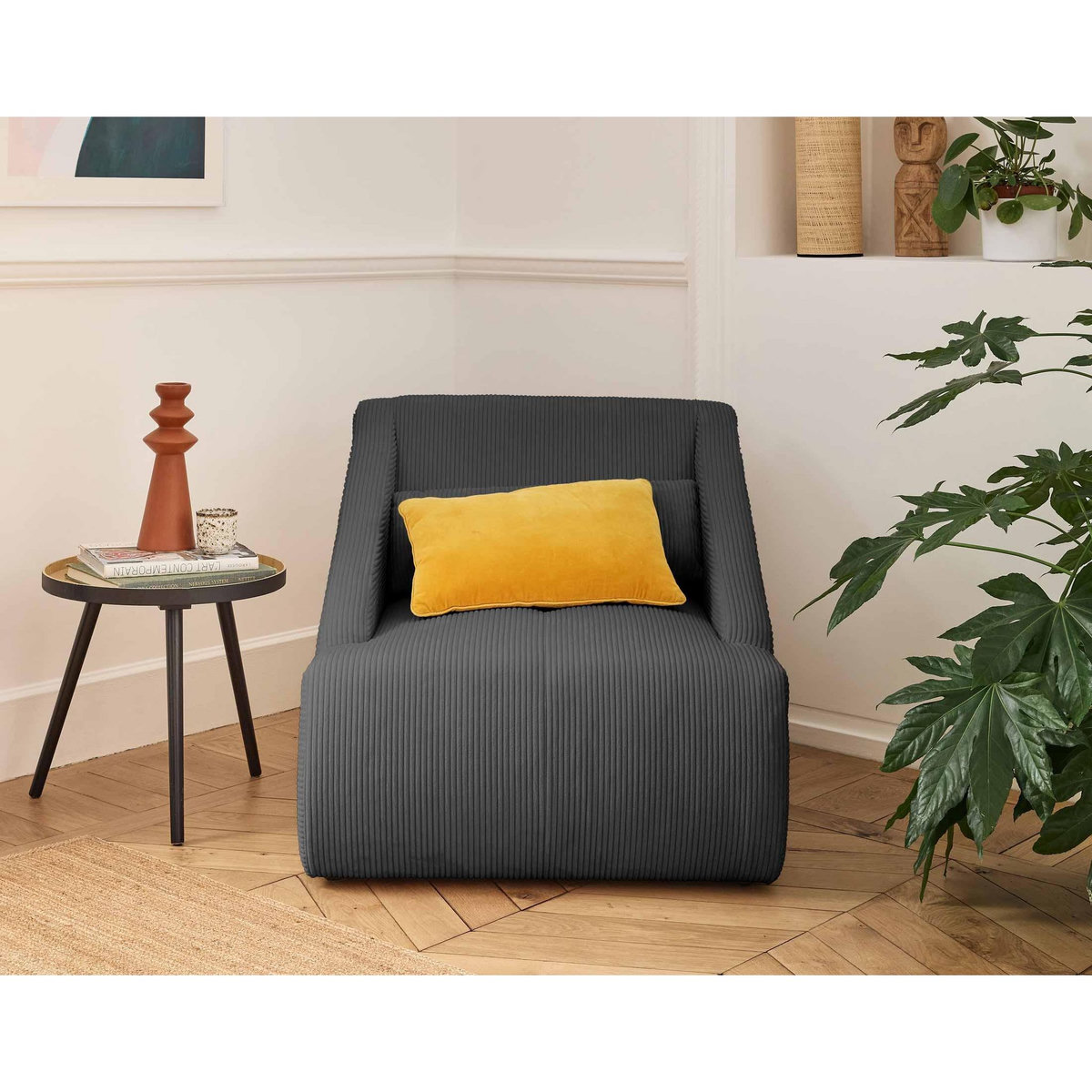 LISA DESIGN Onyx - fauteuil - en velours côtelé