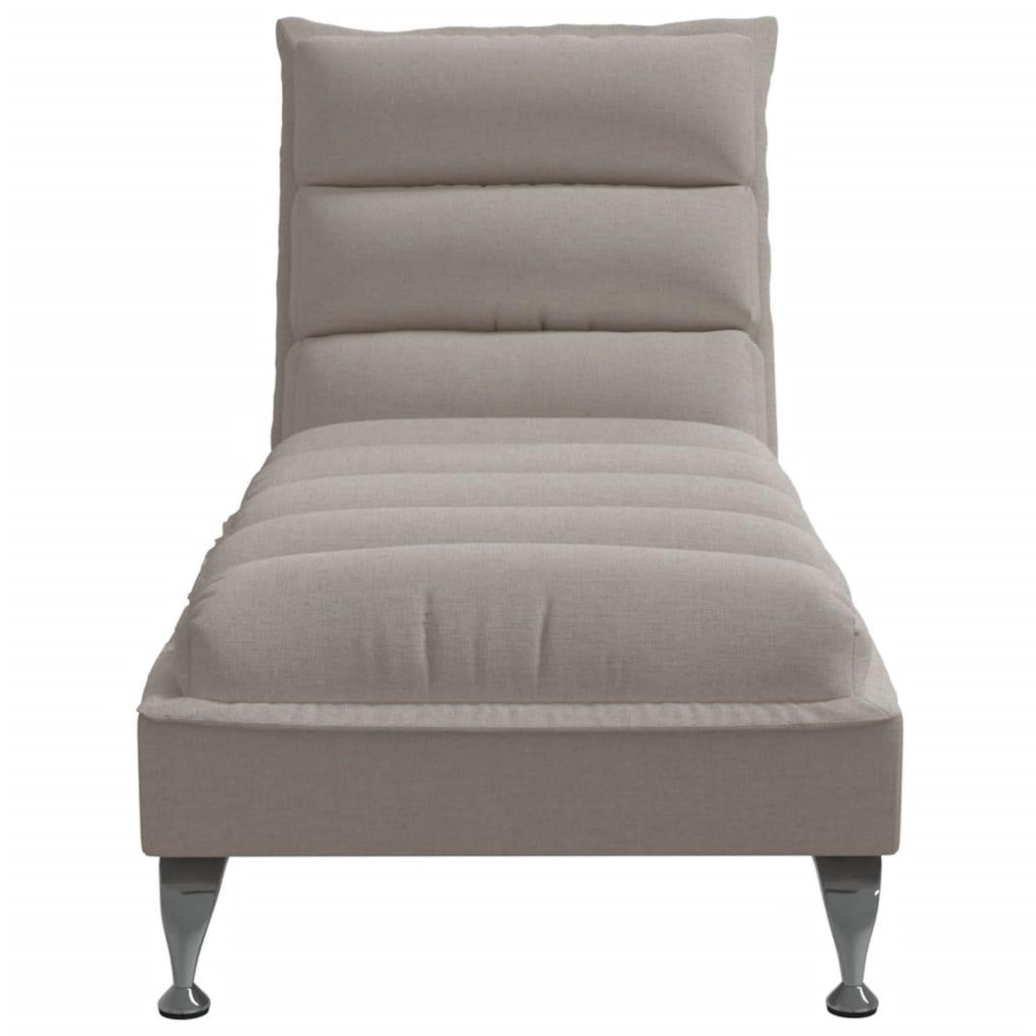 Voir la diapositive 4 : VIDAXL Chaise longue avec coussins taupe tissu