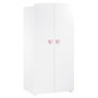 Voir la diapositive 1 : BABY PRICE Armoire chambre bébé 2 portes NEW BASIC Boutons C&oelig;ur Rose