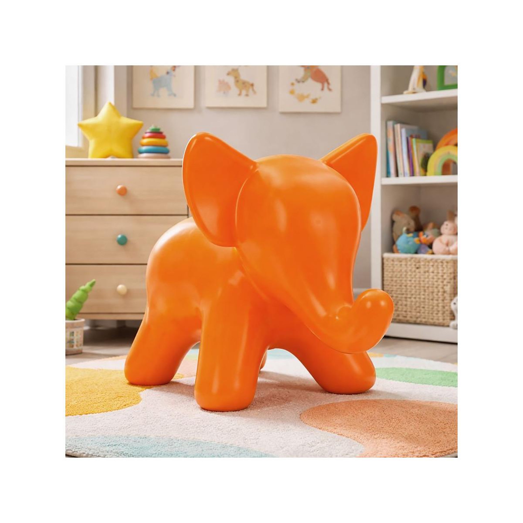 Voir la diapositive 6 : Paris Prix Tabouret enfant design  éléphant  86cm orange