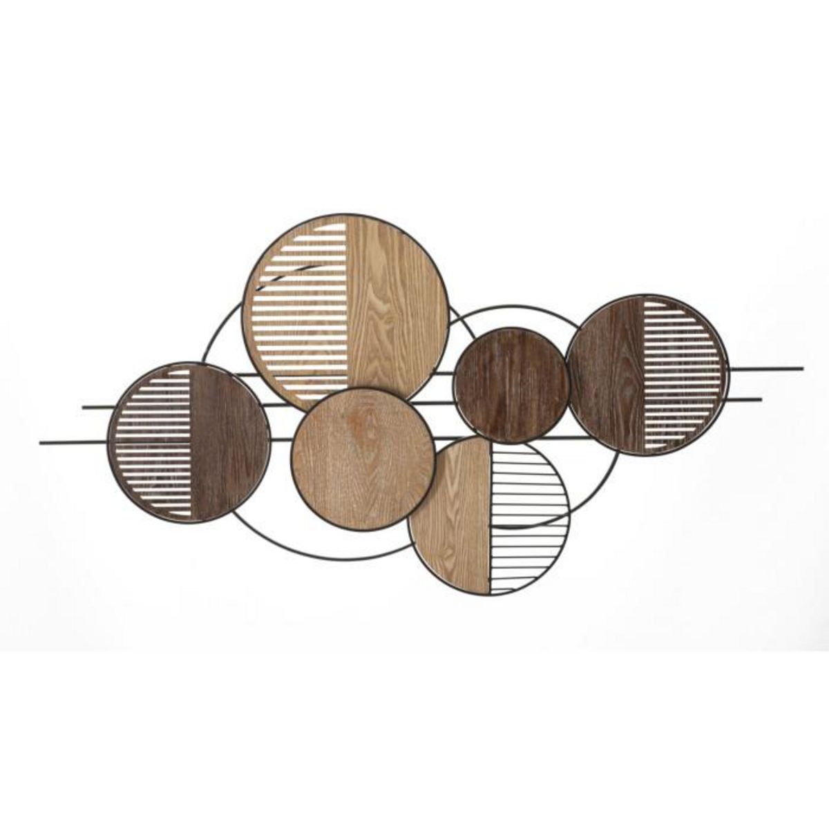 Paris Prix Décoration Murale en Métal  Woody  134cm Marron & Noir