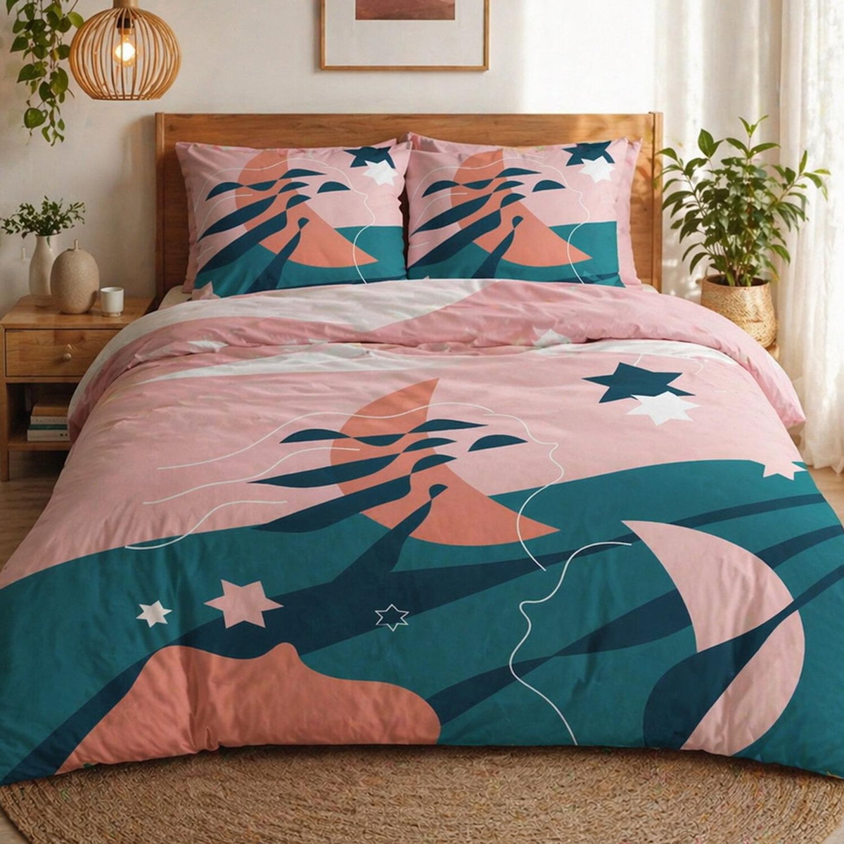Les Ateliers du Linge Parure de housse de couette 100% coton 57fils heol