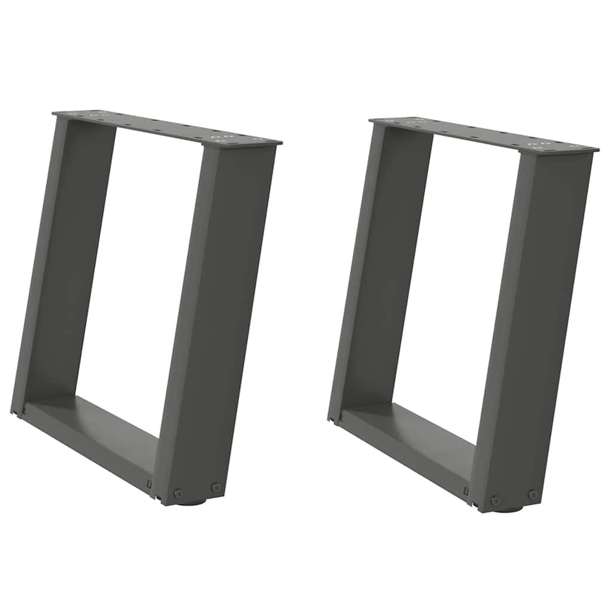 Voir la diapositive 2 : VIDAXL Pieds de table basse forme de U 2 pcs anthracite 50x(42-43) cm