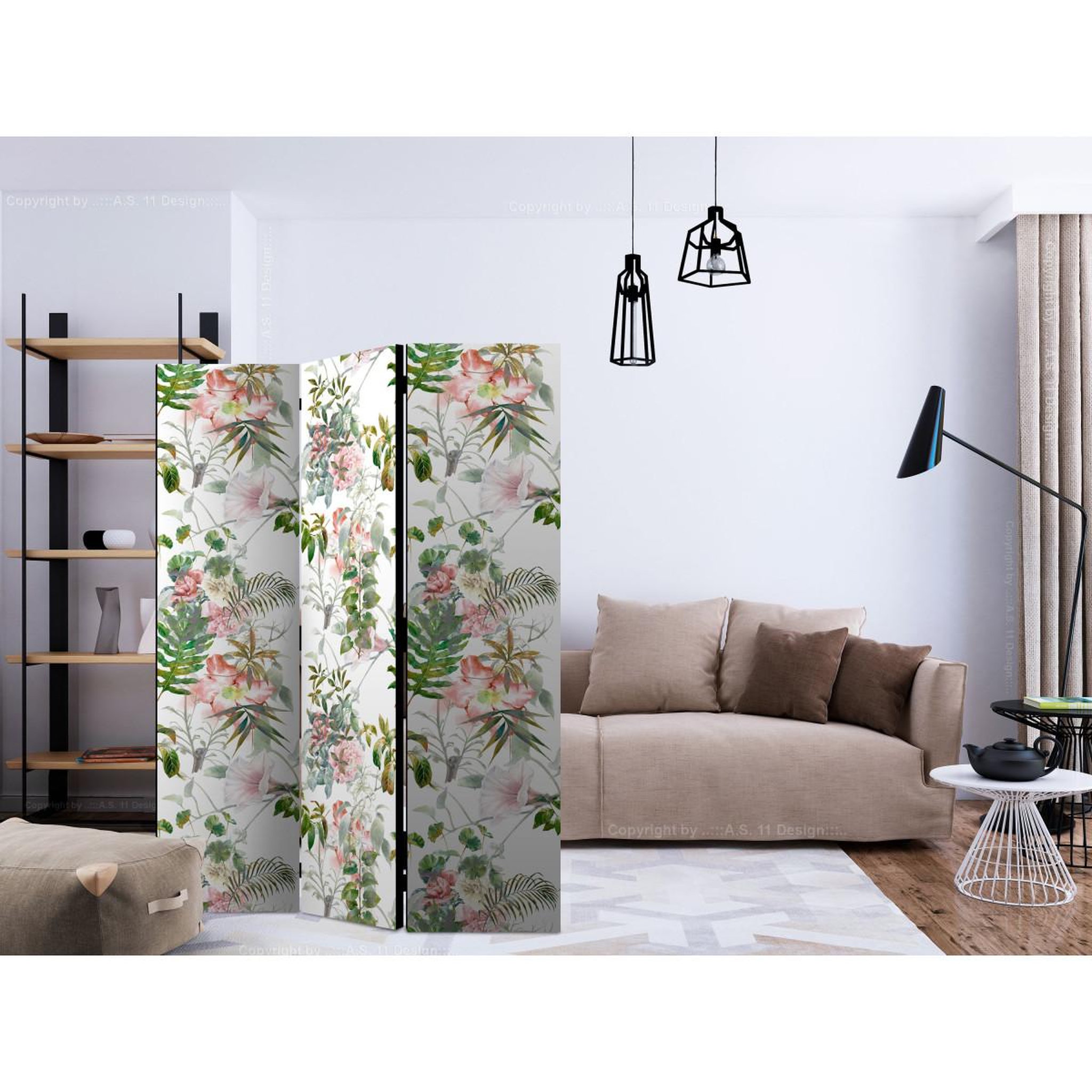 Voir la diapositive 2 : Paris Prix Paravent 3 volets  beautiful garden  135x172cm