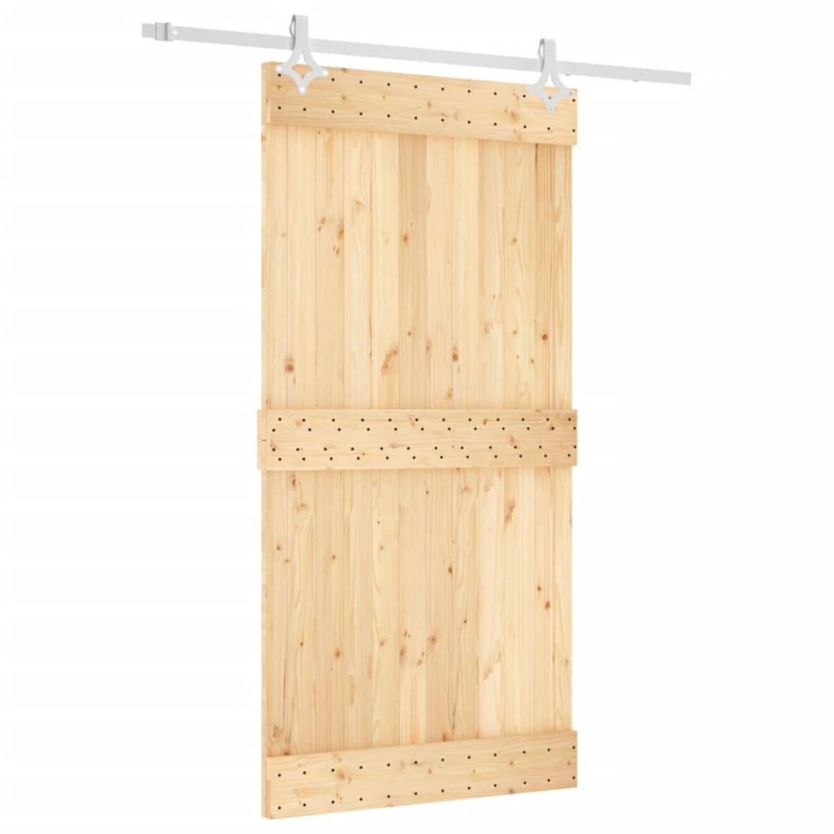 VIDAXL Porte coulissante et kit de quincaillerie 100x210 cm pin massif