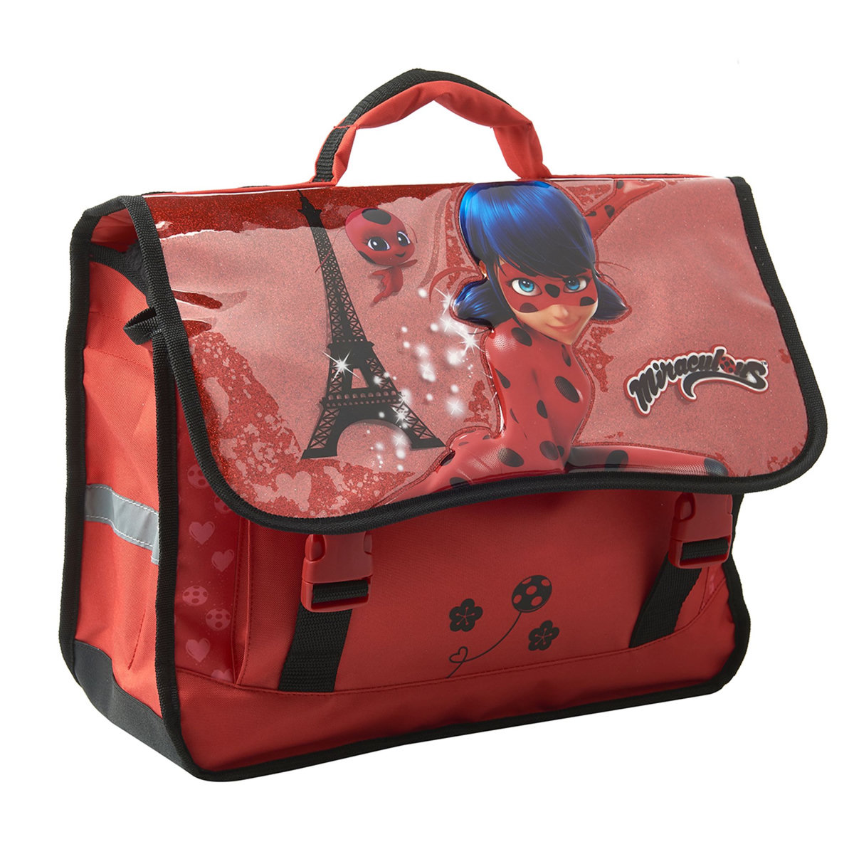 DISNEY Cartable 38 cm CP/CE1/CE2 rouge MIRACULOUS