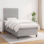 Voir la diapositive 1 : VIDAXL Sommier a lattes de lit avec matelas Gris clair 80x200 cm Tissu