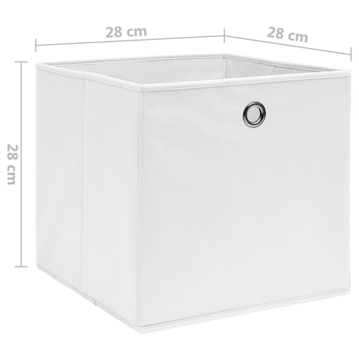VIDAXL Boîtes de rangement 4 pcs Tissu intisse 28x28x28 cm Blanc