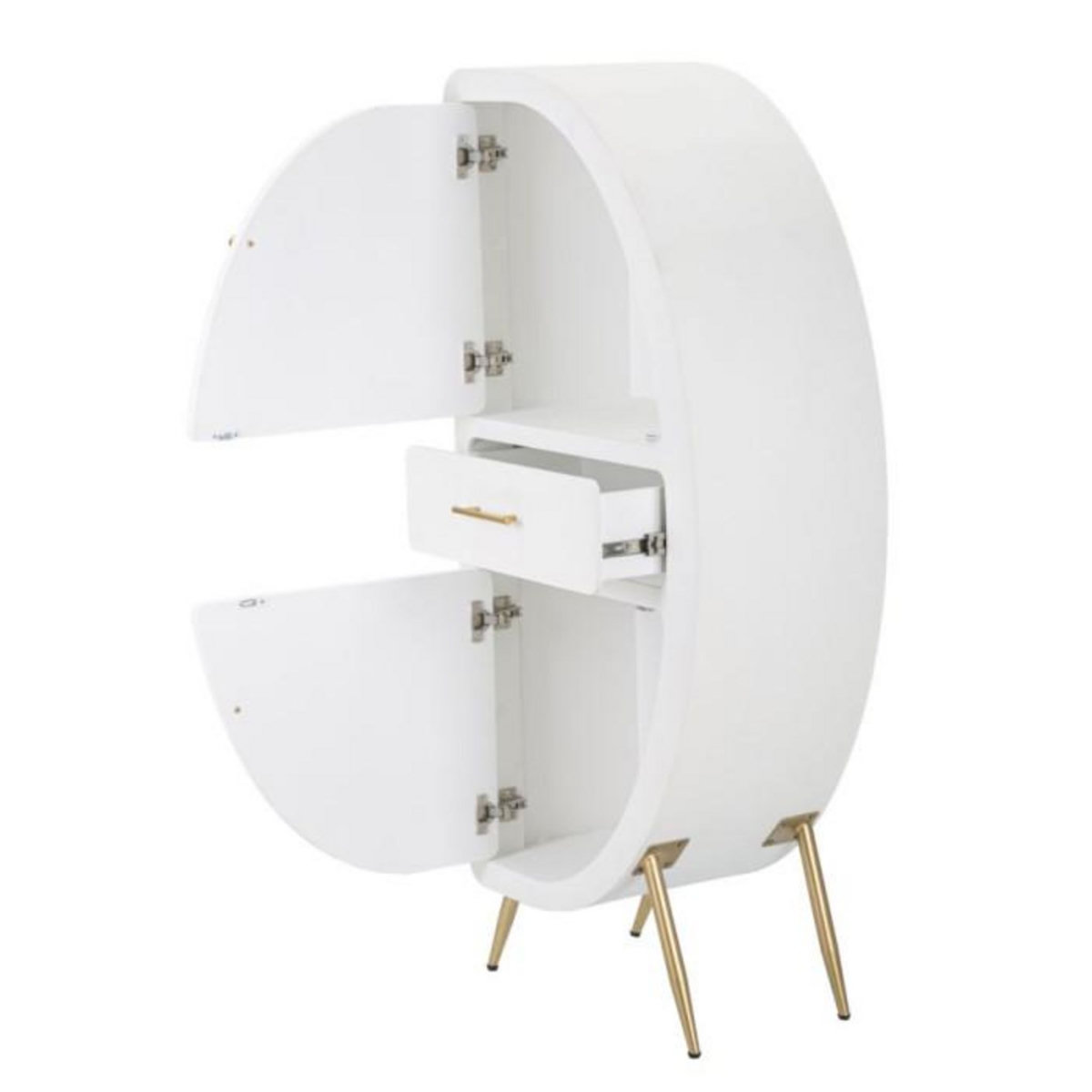 Paris Prix Armoire 2 Portes Design  Venus  133cm Blanc & Or