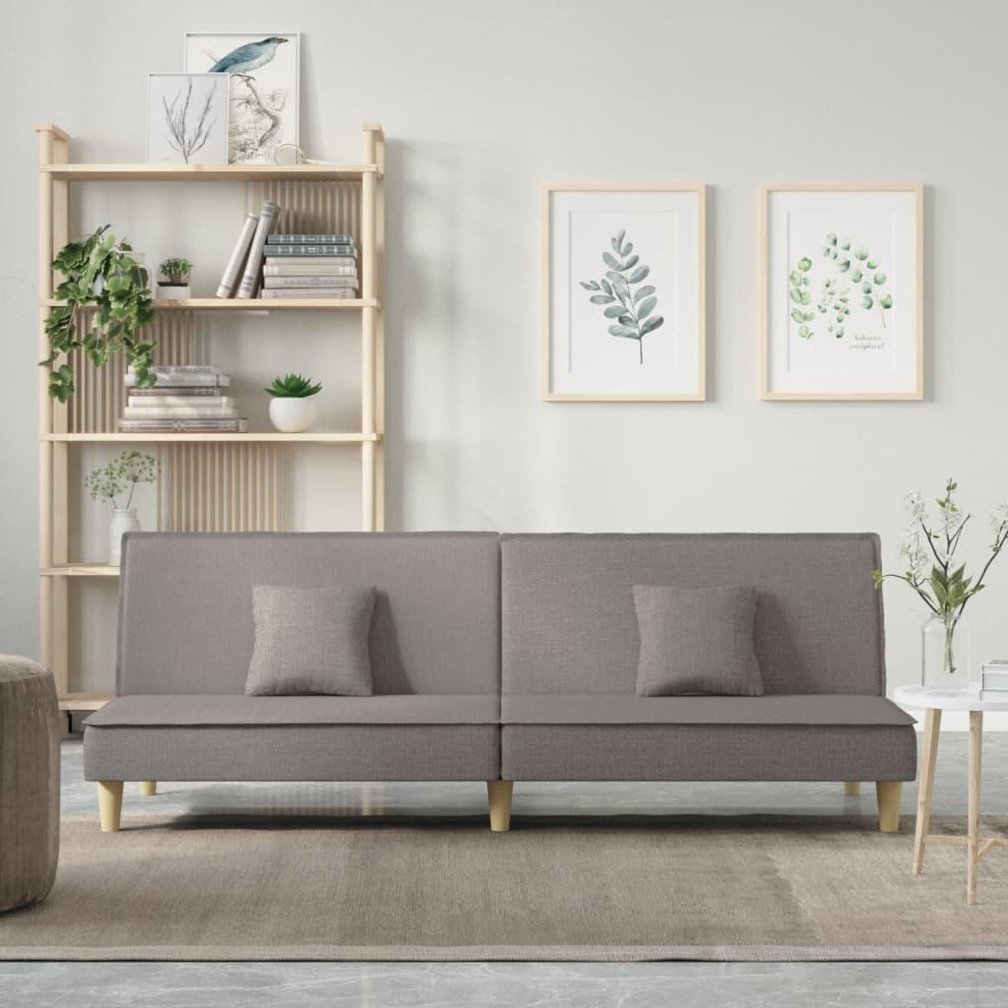 VIDAXL Canape-lit taupe tissu