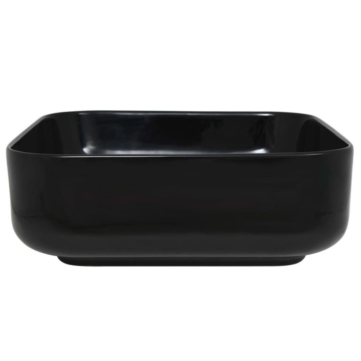 VIDAXL Lavabo carre Ceramique Noir 38 x 38 x 13,5 cm