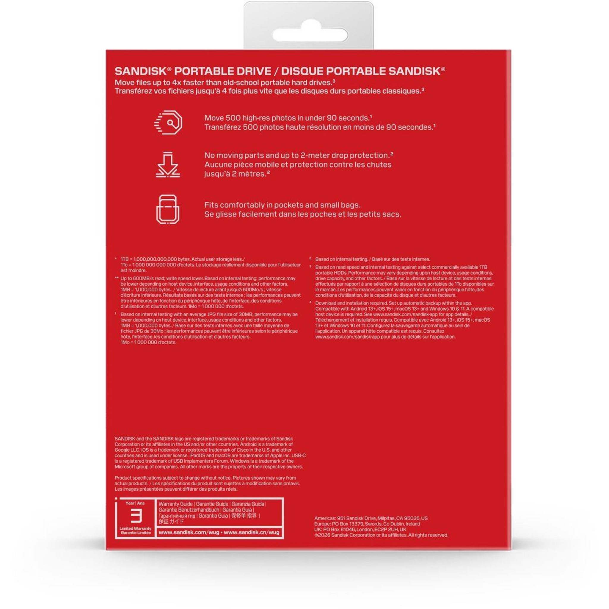 Voir la diapositive 3 : SANDISK Disque portable 500 Go