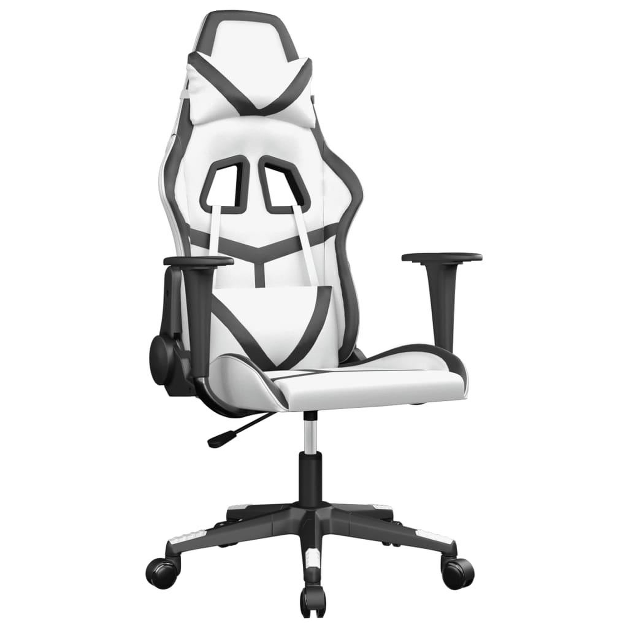 Voir la diapositive 2 : VIDAXL Chaise de jeu de massage Blanc et noir Similicuir