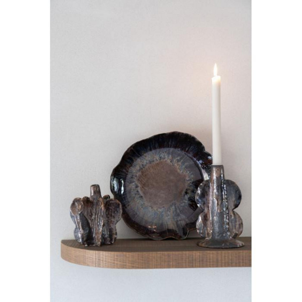 Paris Prix Chandelier Vase en Céramique  Naga  20cm Marron