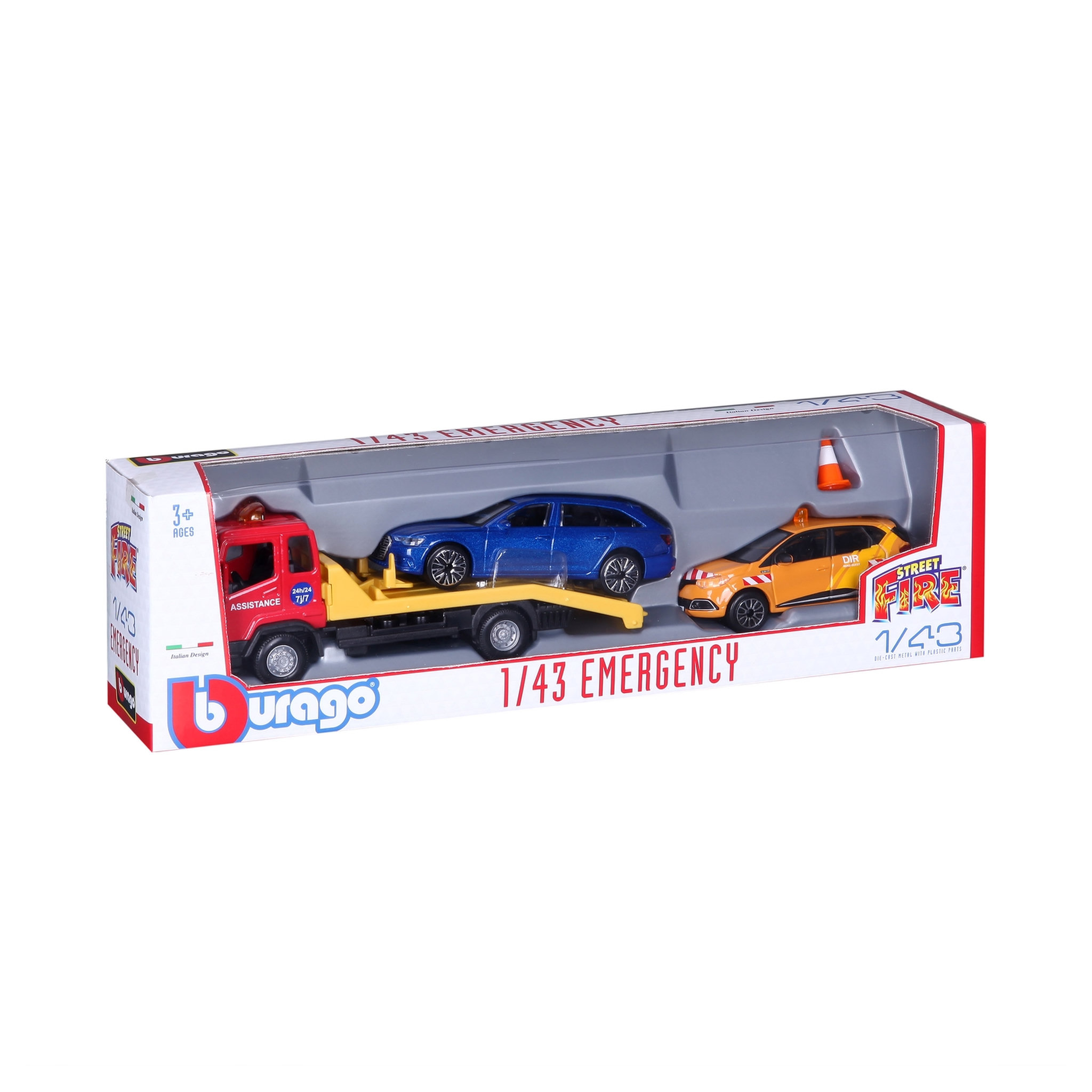 Voir la diapositive 6 : BURAGO Miniature camion dépanneuse avec véhicule et véhicule d'urgence 1/43e