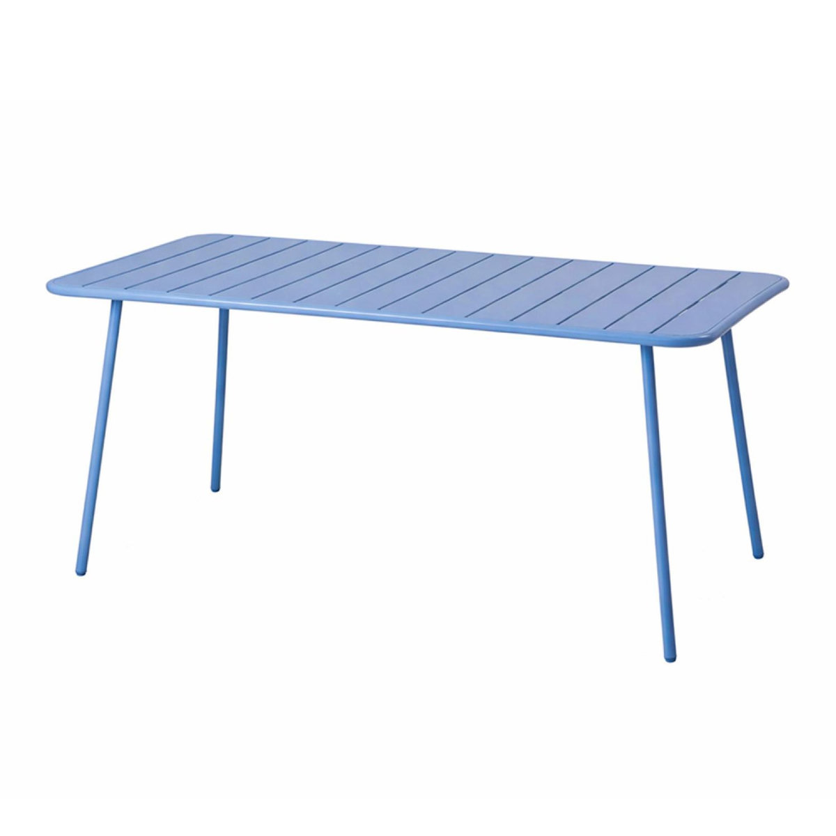 CONCEPT USINE Table de jardin 6 places 160cm bleu BERGAME