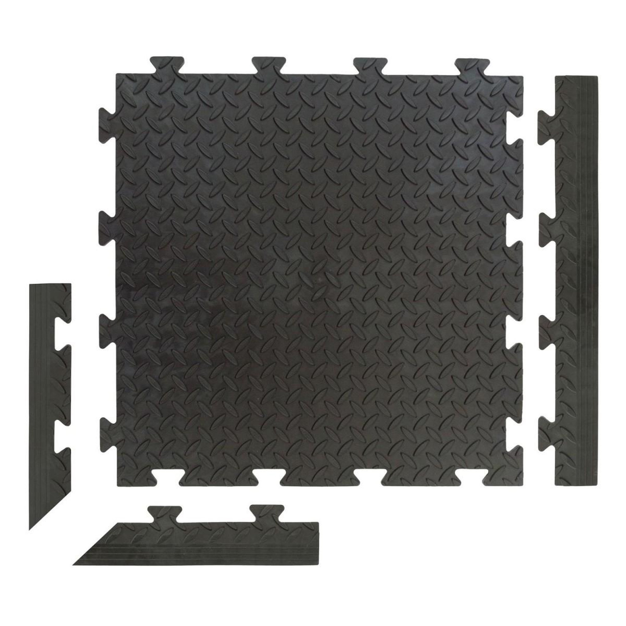 Voir la diapositive 2 : ART PLAST Bordure male pour dalle pvc noire clipsable sol antidérapant carré garage atelier ps50crn/m art plast