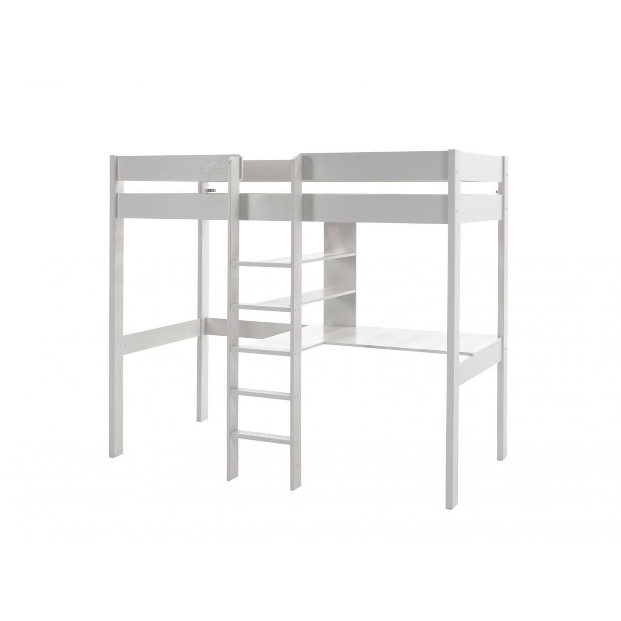 Voir la diapositive 3 : Paris Prix Pack - lit mezzanine, fauteuil-lit & matelas  pino  90x200cm blanc