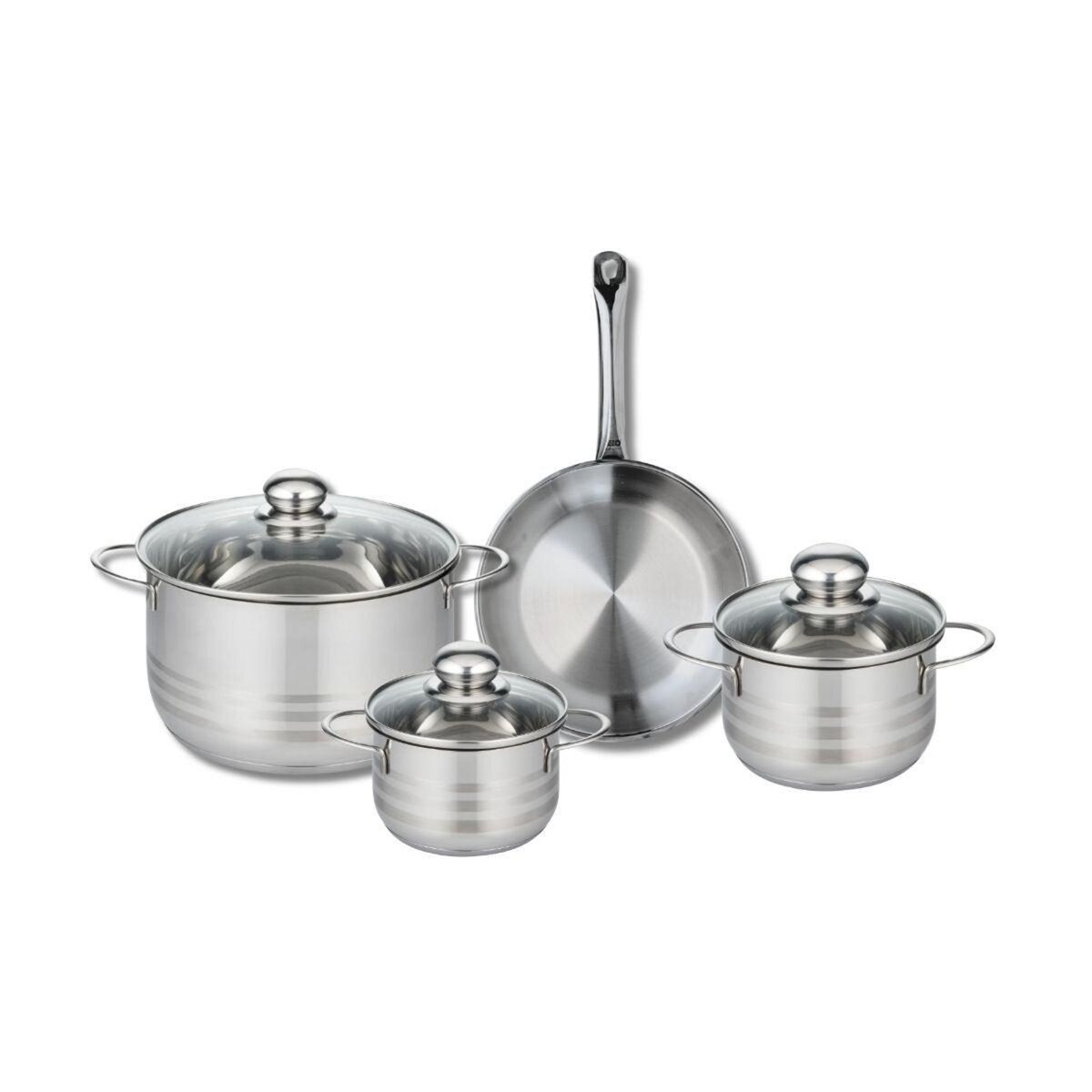 ELO Ensemble de 1 Poêle de cuisson 24 cm et 3 faitouts 14, 16 et 24 cm Elo Profi Brillant