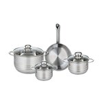 ELO Ensemble de 1 Poêle de cuisson 24 cm et 3 faitouts 14, 16 et 24 cm Elo Profi Brillant