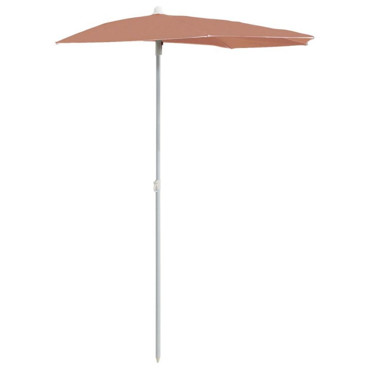 VIDAXL Demi-parasol de jardin avec mat 180x90 cm terre cuite