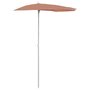 Voir la diapositive 2 : VIDAXL Demi-parasol de jardin avec mat 180x90 cm terre cuite