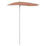 Voir la diapositive 2 : VIDAXL Demi-parasol de jardin avec mat 180x90 cm terre cuite